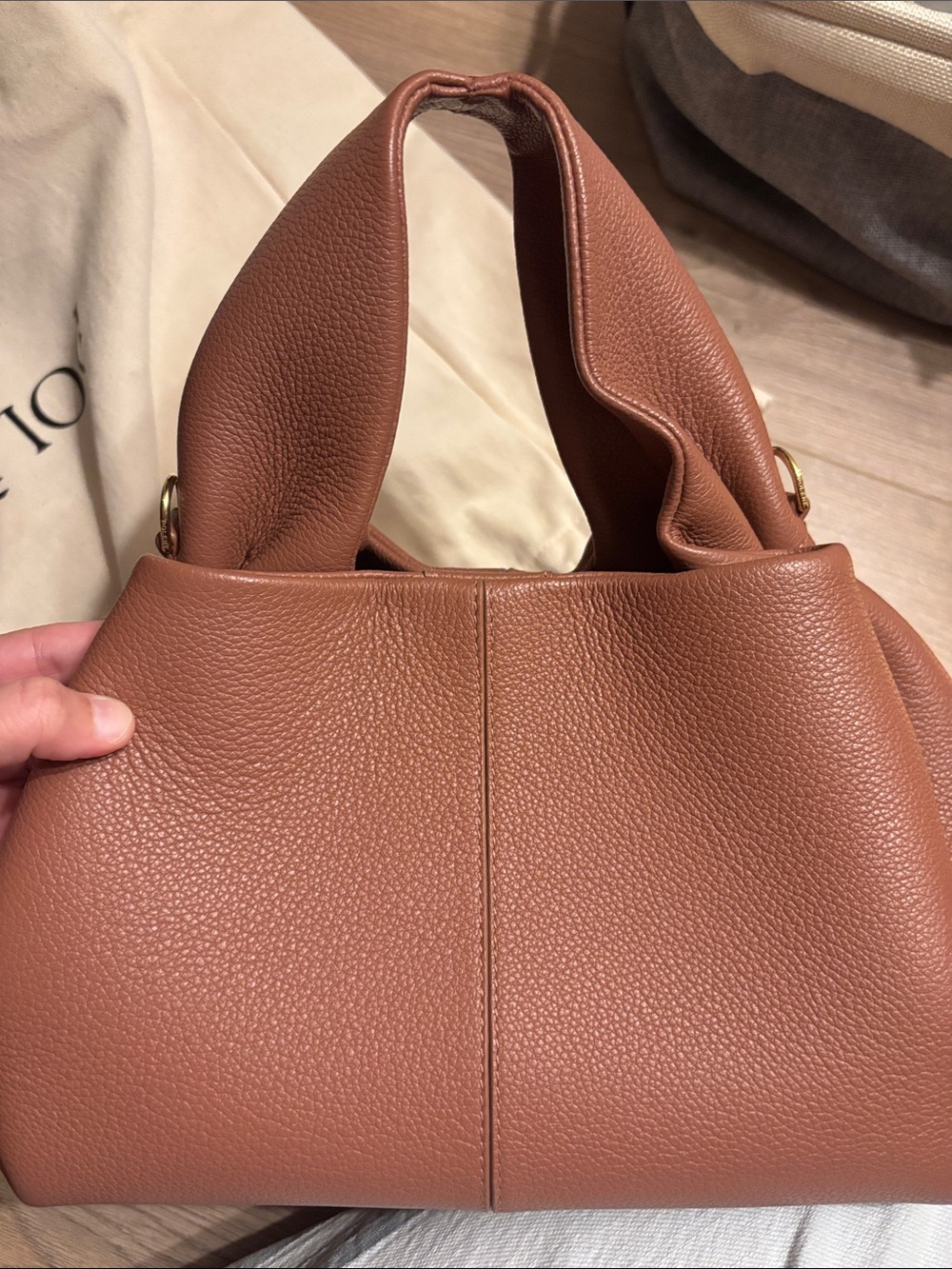 Polène Pink Pebbled Leather Shoulder Bag - Picture 11 of 11
